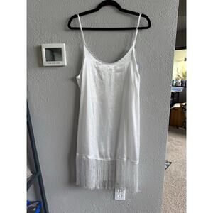 In Bloom By Jonquil Sleeveless Scoop Neck Fringe Satin Chemise lingerie